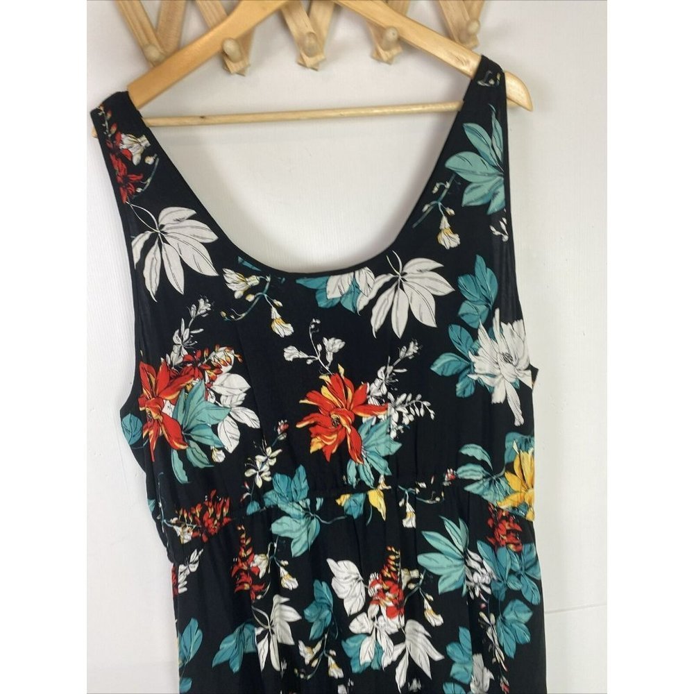 City Chic Size XXL 24 Women's Maxi Dress Sleeveless Black Floral - Picture 7 of 8